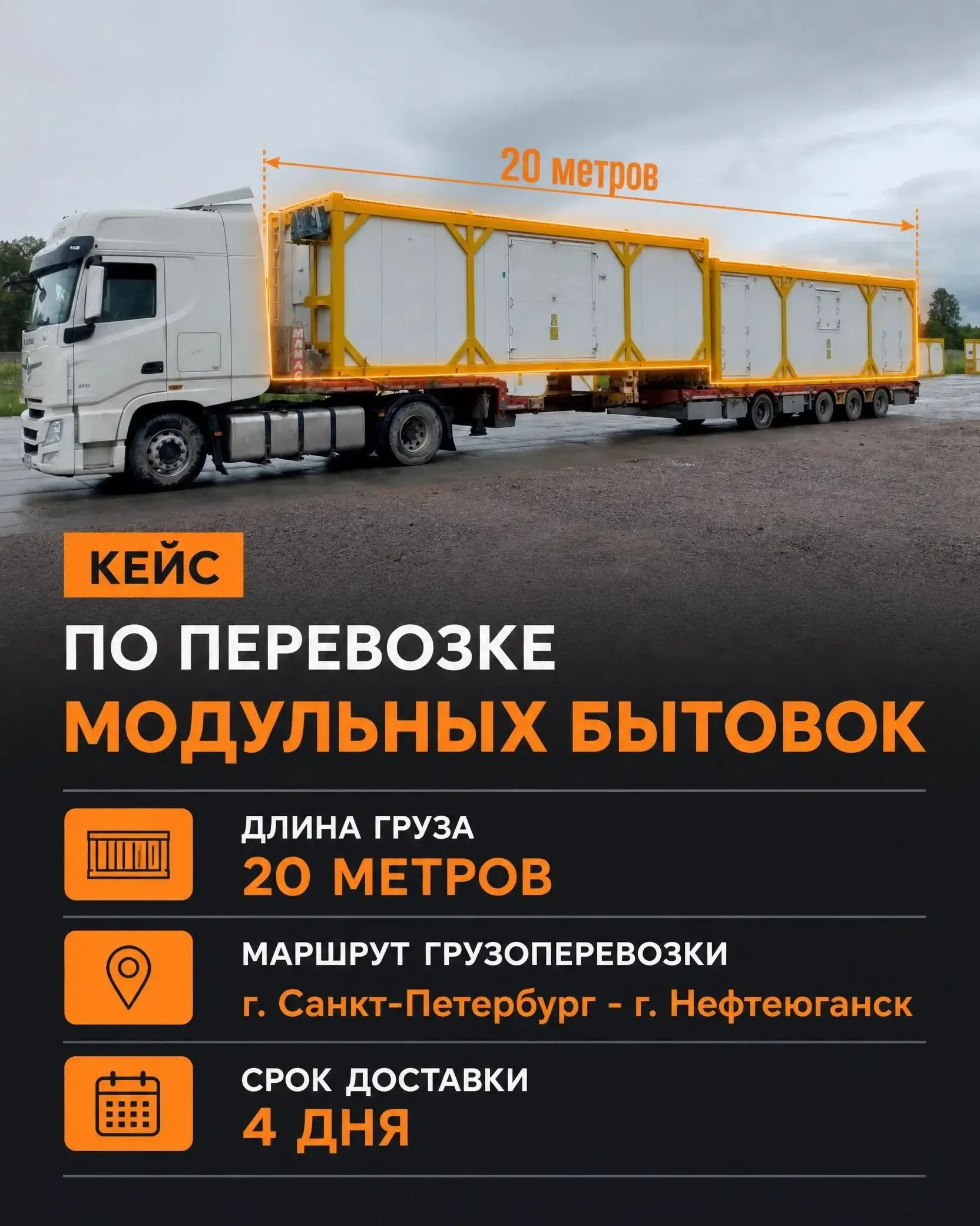 Перевозка модульных бытовок из Санкт-Петербурга в Нефтеюганск